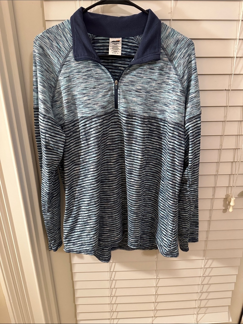 Avia Men's Blue Striped Quarter-Zip Pullover